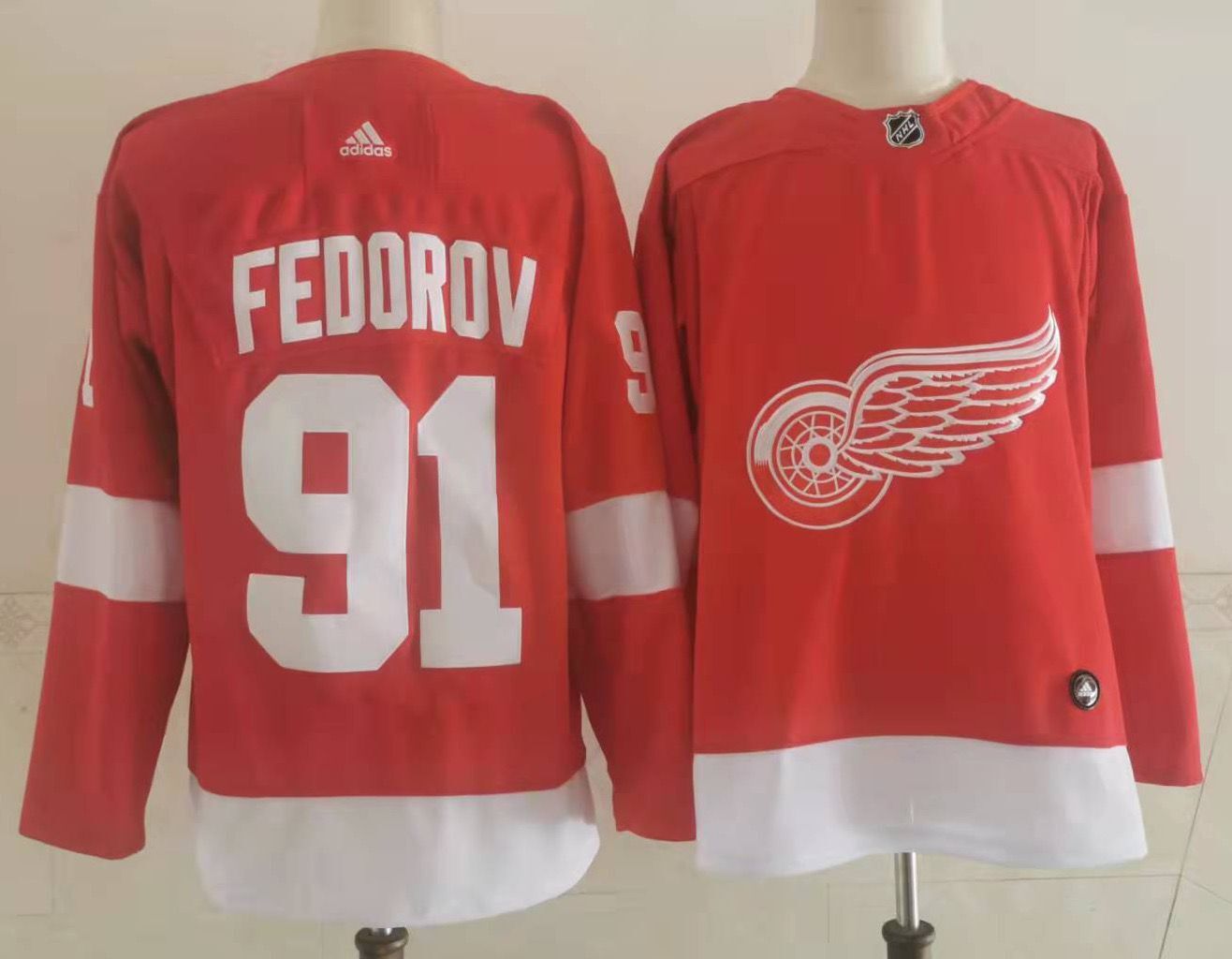 Men's Detroit Red Wings Sergei Fedorov #91 Red Home Breakaway Jersey
